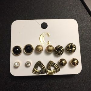 Black and Gold Assorted Earrings